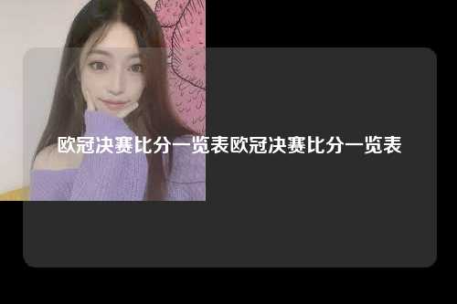 欧冠决赛比分一览表欧冠决赛比分一览表